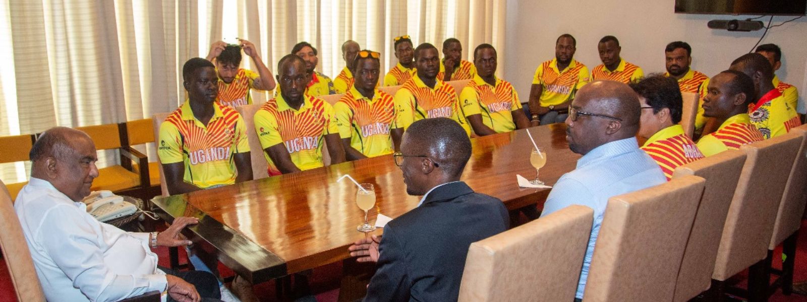 Ugandan National Cricket Team meets Speaker